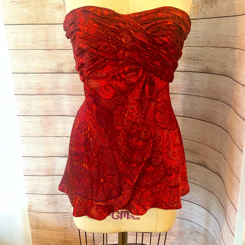 Banana Republic Silk Strapless Flounce Top Sz 0